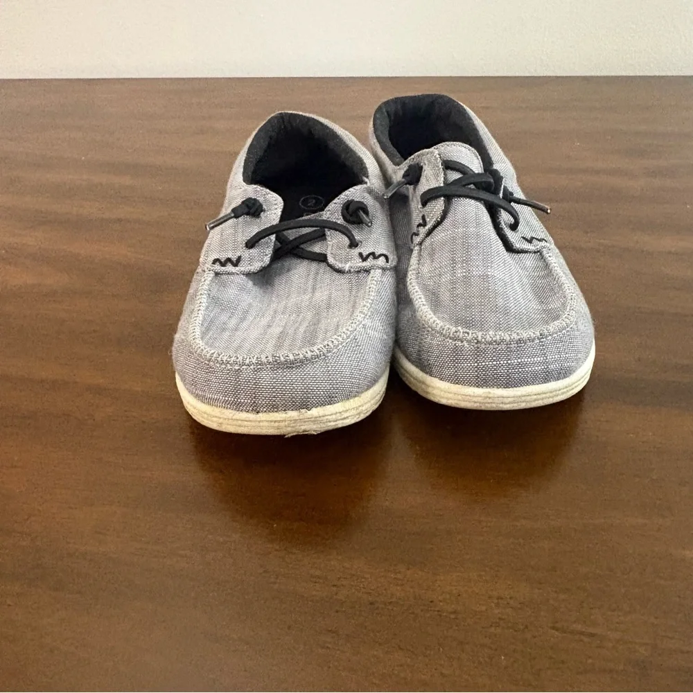 Cat & Jack Boys Size 2 Shoes Hey Dude Like Slip On Loafer Grey Blue school